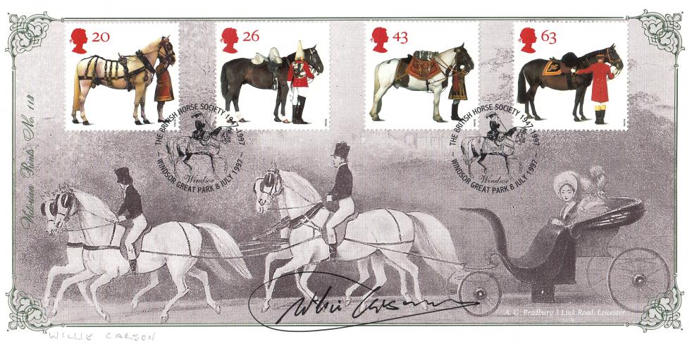 1997 (07) Queen's Horses - Bradbury VP Official - Signed by Willie Carson