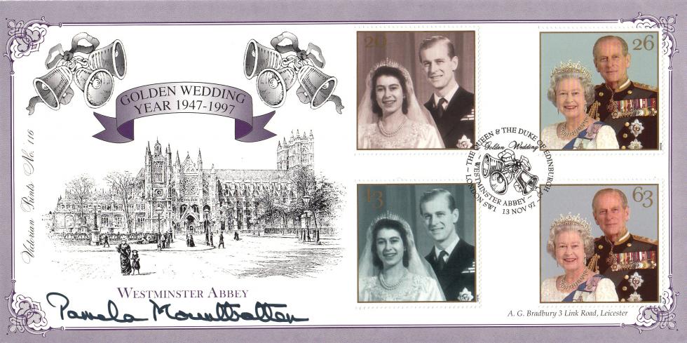 1997 (11) Golden Wedding - Bradbury VP Official - Signed by The Lady Pamela Hicks (Nee Mountbatten)