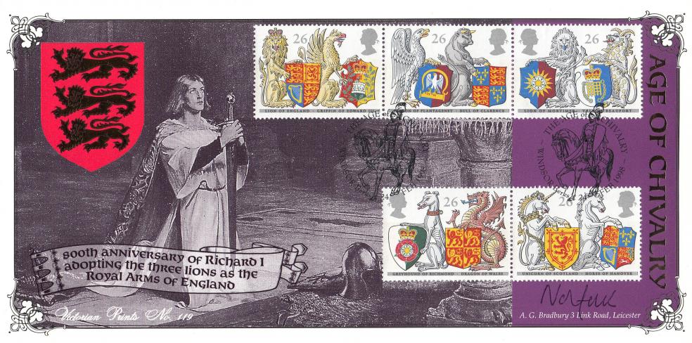 1998 (02) Queen's Beasts - Bradbury VP Official - Signed by The Duke of Norfolk