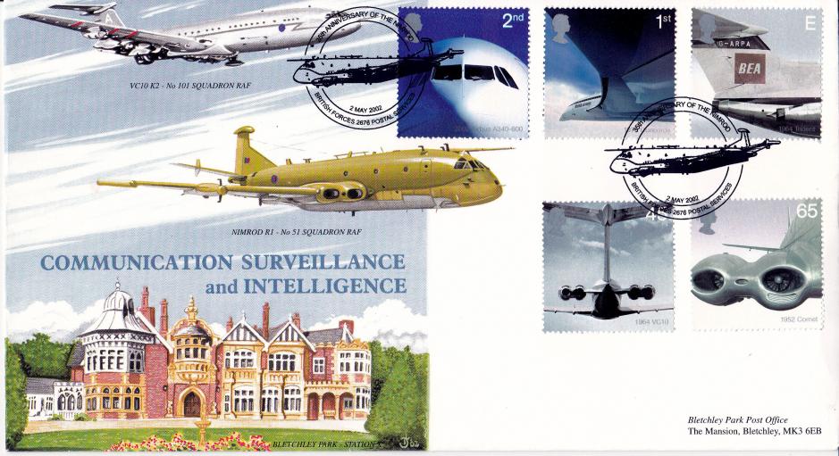 2002 (05) Airliners (Stamps) - Squadron Leader Hill / Bletchley Park Nimrod Official