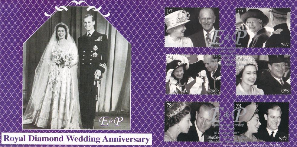 2007 (10) Diamond Wedding (Stamps) - Bletchley Park Official