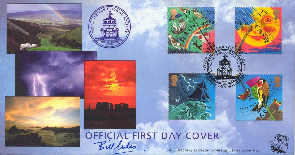 2001 (03) Weather (Stamps) - Bradbury Sovereign Official - Signed by Bill Giles