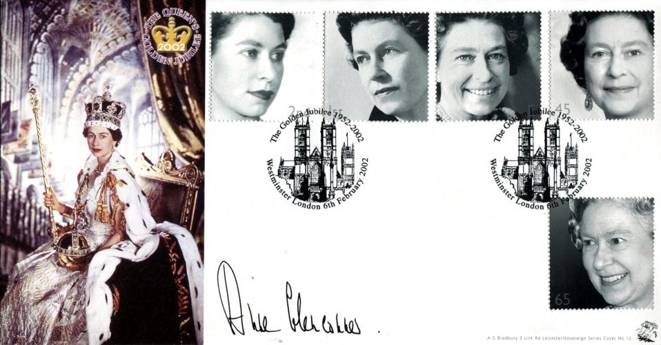 2002 (02) Golden Jubilee - Bradbury Sovereign Official - Signed by Baroness Glenconner
