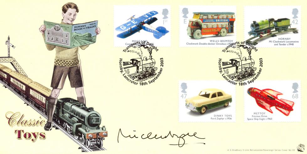 2003 (09) Transports of Delight (Stamps) - Bradbury Sovereign Official - Signed by the late Michael Aspel