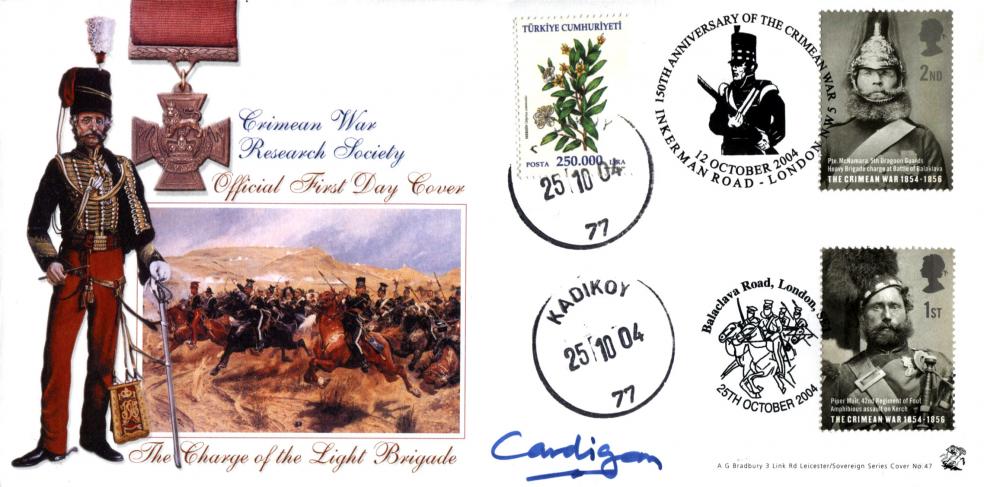2004 (10) Crimean War - Bradbury Sovereign Official (Doubled) - Signed by The Earl of Cardigan