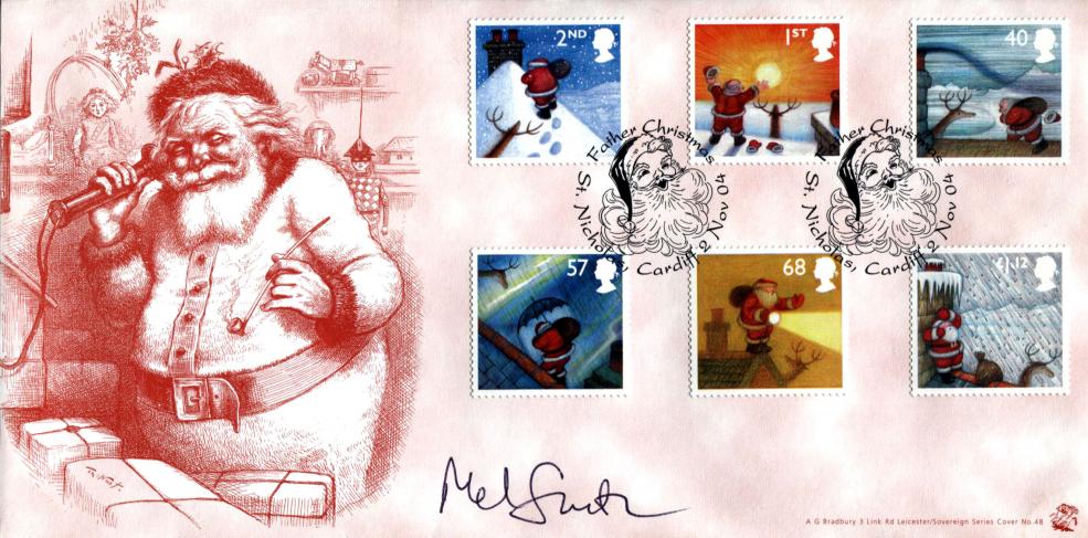 2004 (11) Christmas (Stamps) - Bradbury Sovereign Official - Signed by Mel Smith