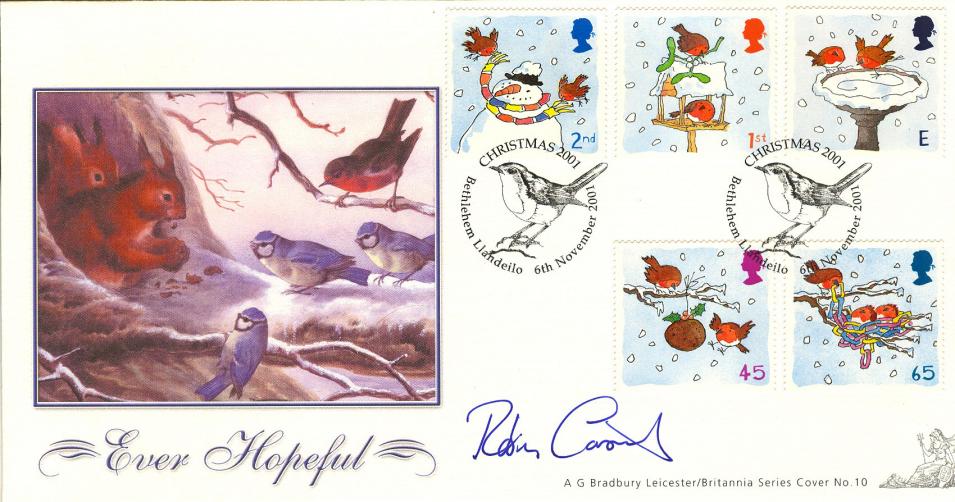 2001 (11) Christmas - Bradbury Britannia Official - Signed by Robin Cousins