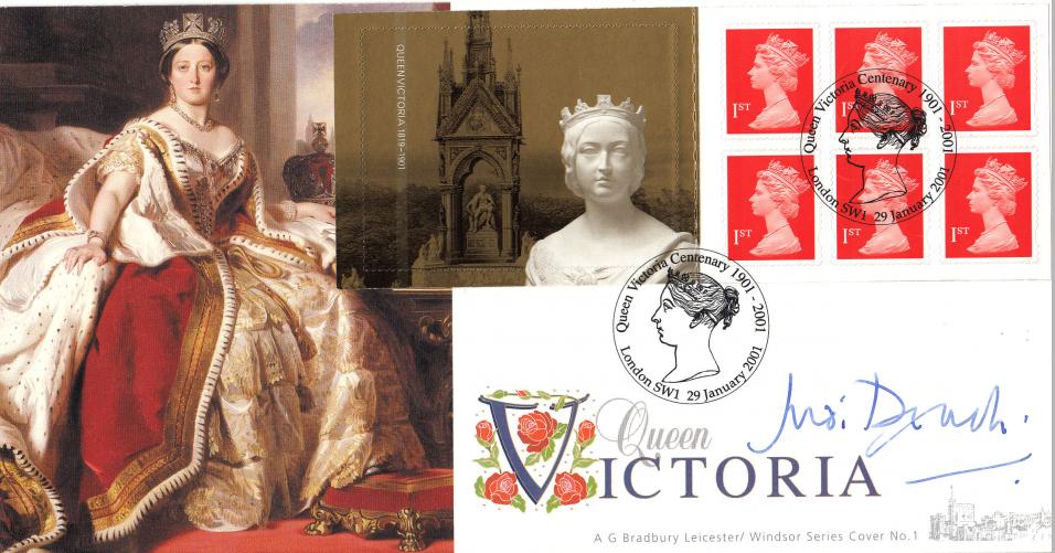 2001 (01) Queen Victoria Label - Bradbury Windsor Official - Signed by Judi Dench