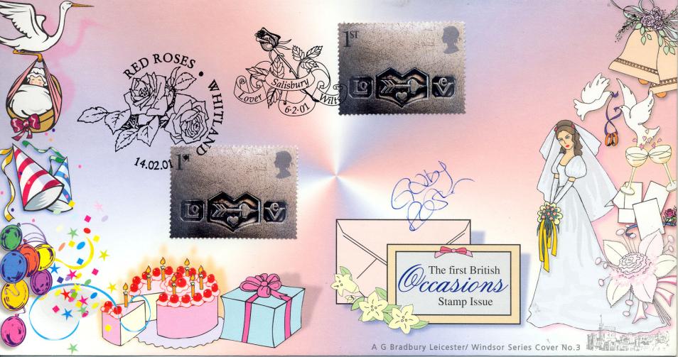 2001 (01) Occasions - Bradbury Windsor Official - Doubled on Valentines Day - Signed by Gaby Roslyn