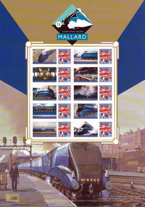 BC-411 - 75th Anniversary of the Mallard Speed Record Smilers Sheet