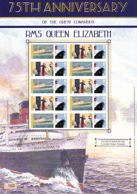 BC-418 - 75th Anniversary of the Launch of RMS Queen Elizabeth Smilers Sheet