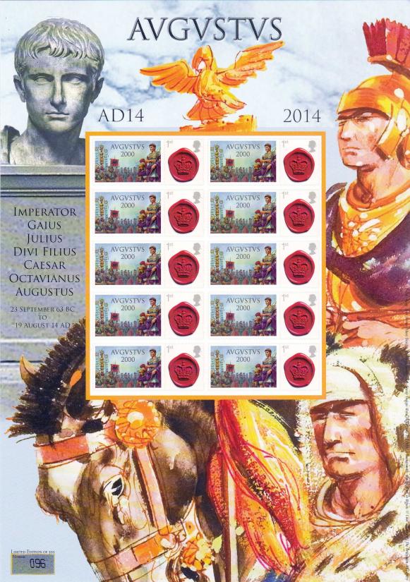 BC-445 - Augustus - 2000th Anniversary of his Death in AD14 Smilers Sheet