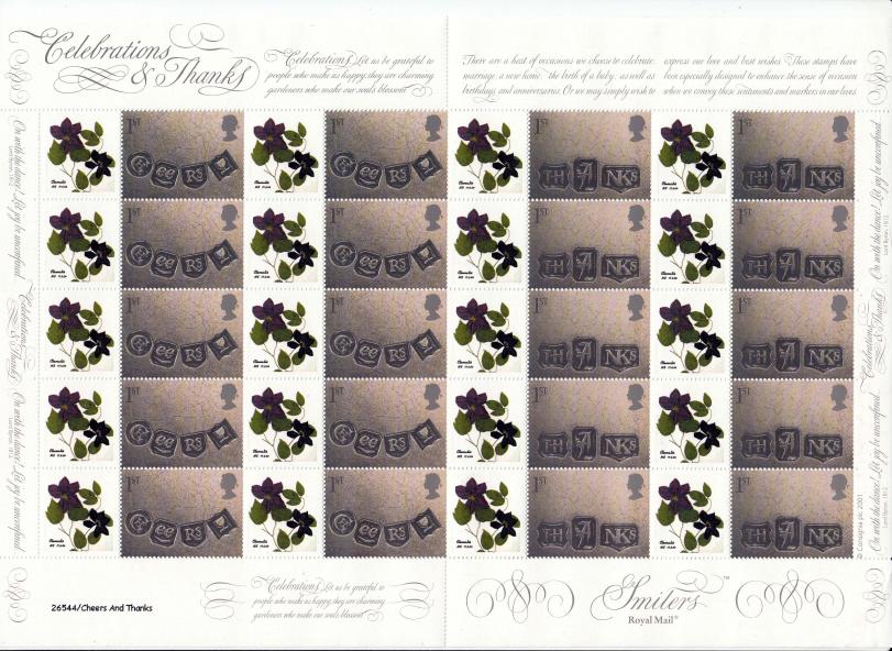 CS-004/004a - Occasions 2000 Customised Stamp Sheet (with Clematis Label)