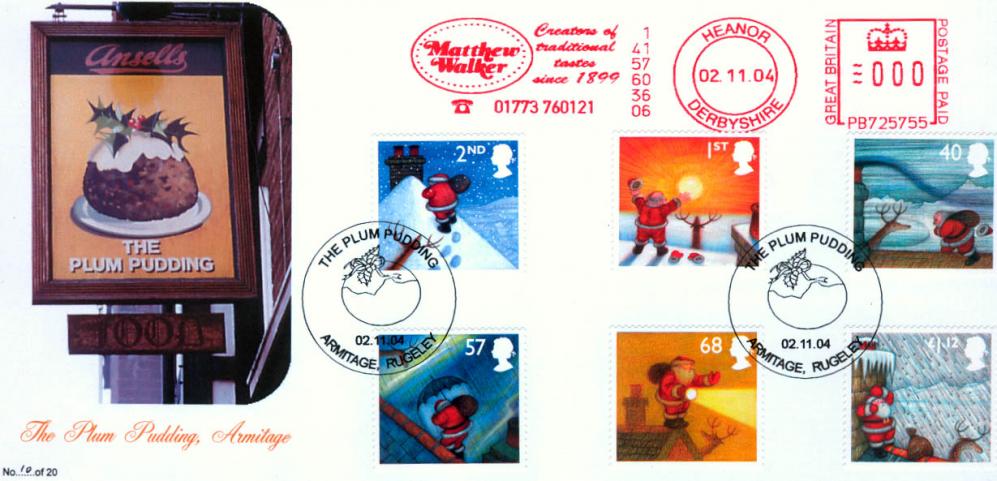 2004 (11) Christmas  (Stamps) - Brazier 'Pub' Official - Matthew Walker Meter Mark