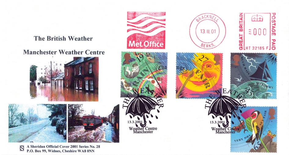 2001 (03) Weather (Stamps) - Sheridan Official - Met Office (Bracknell) Meter Mark