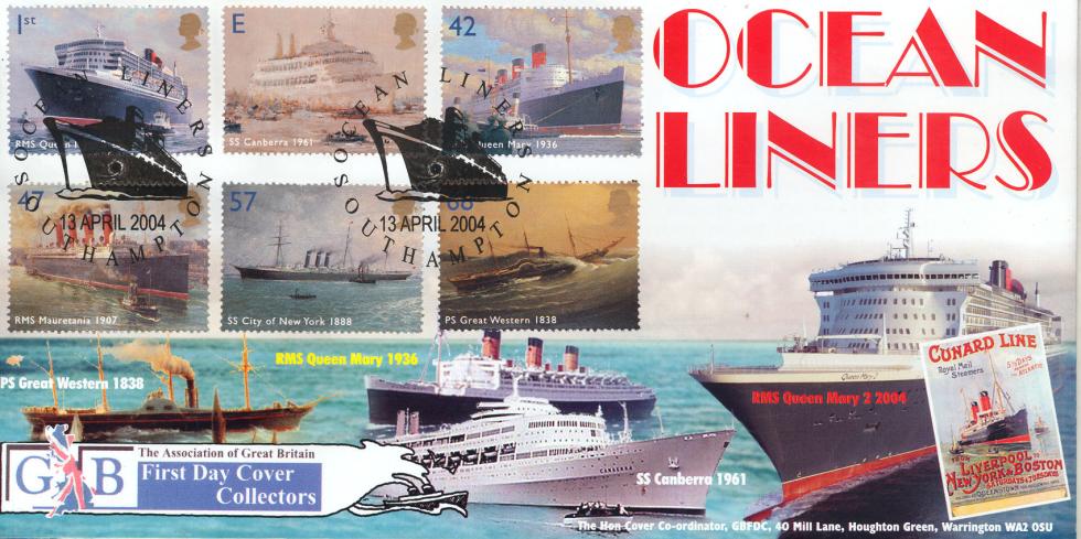2004 (04) Ocean Liners (Stamps) - GBFDC (New Style) Official
