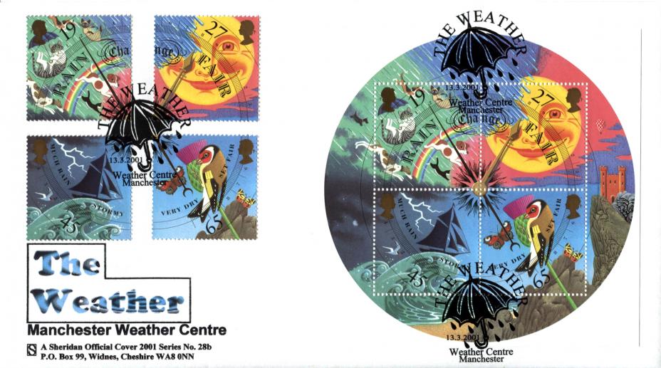 2001 (03) Weather (Stamps + M/S) - Sheridan 'Double' Official