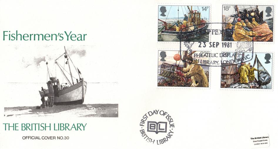 1981 (09) Fishing - British Library Official (WITH Cachet)