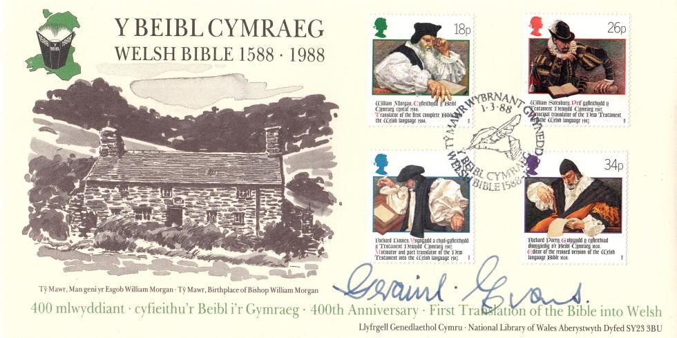 1988 (03) Welsh Bible - Covercraft Official - Signed by the late Sir Geraint Evans