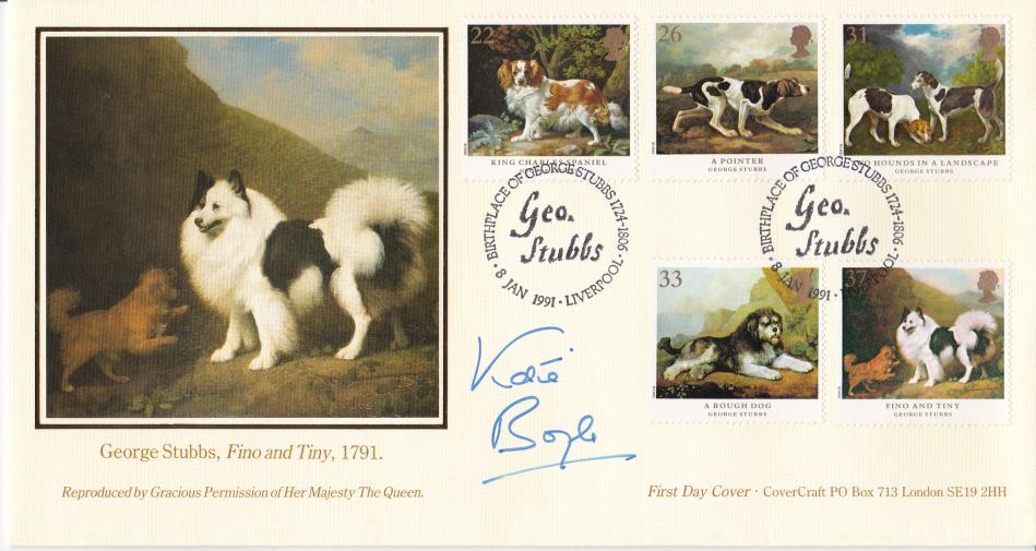 1991 (01) Dogs - Covercraft George Stubbs Official - Signed by Katie Boyle