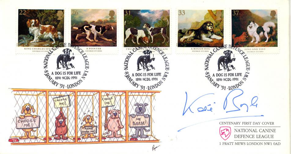 1991 (01) Dogs - Covercraft NCDL Official - Signed by Katie Boyle