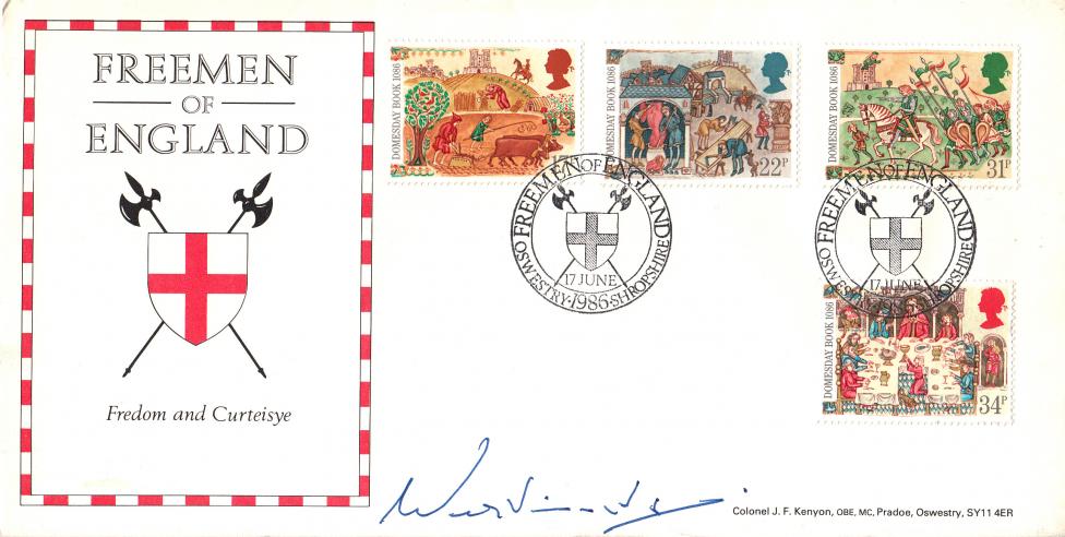 1986 (06) Medieval - Bradbury Freemen of England Official - Signed by The Duke of Westminster
