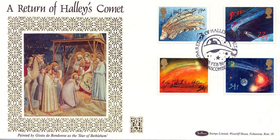 1986 (02) Halley's Comet - Benham Gold (500) Official