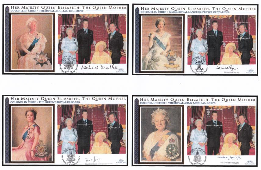 2000 (08) Queen Mother - Group Captain Randle/Benham 'Colonel In Chief' Official's - Set of Eight - SIGNED Versions !!