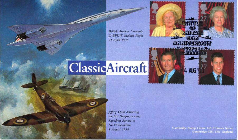 2000 (08) Queen Mother - Cambridge 'Battle of Britain 60th Anniversary' (Classic Aircraft) Official