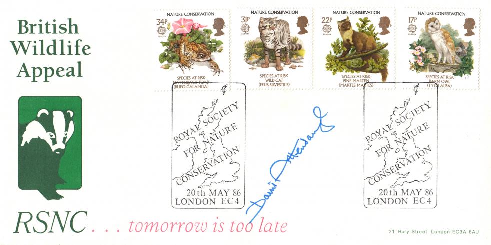 1986 (05) Nature - Arlington Royal Society for Nature Conservation Official - Signed by David Attenborough