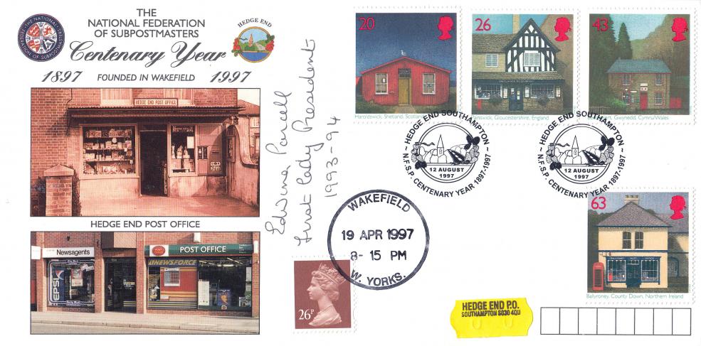 1997 (08) Sub Post Offices - Hedge End Post Office Official - Signed by Edwina Pancell