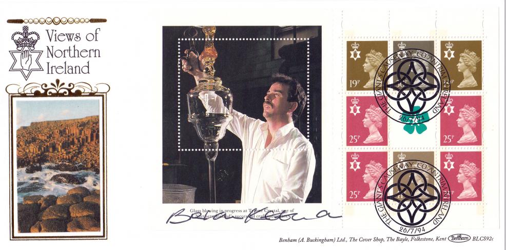 1994 (07) Northern Ireland PSB Book (Glass Blowing Pane) - Benham BLCS 92 Official - Signed by Brian Keenan