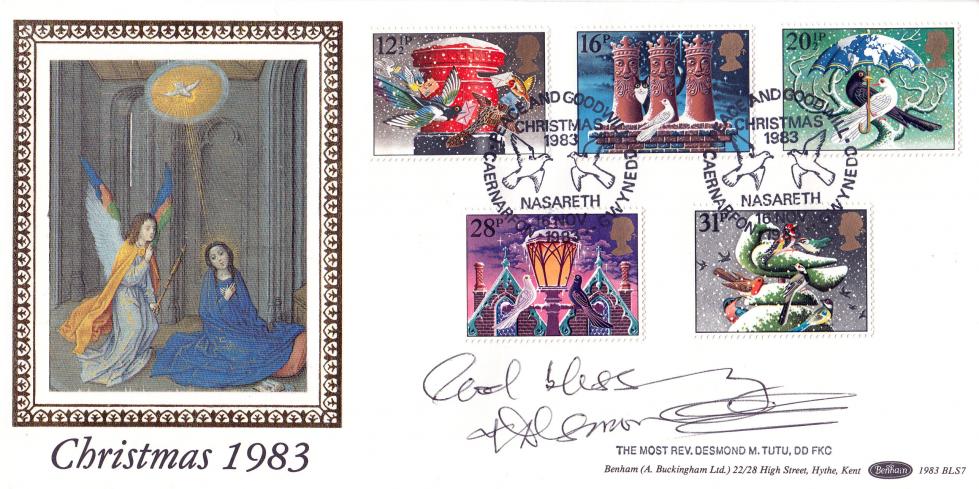 1983 (11) Christmas - Benham BLS 7 Official - Signed by The Most Reverend Desmond Tutu