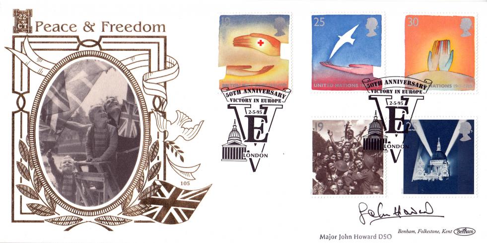 1995 (05) VE Day - Benham Gold (500) Official - Signed by Major John Howard