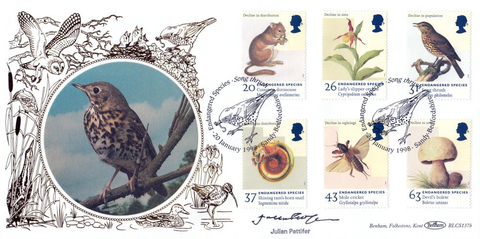 1998 (01) Endangered Species - Benham BLCS 137 Official - Signed By Julian Pettifer
