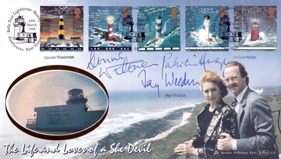 1998 (03) Lighthouses - Benham L55 Official - Signed by Dennis Waterman, Fay Weldon & Patricia Hodge
