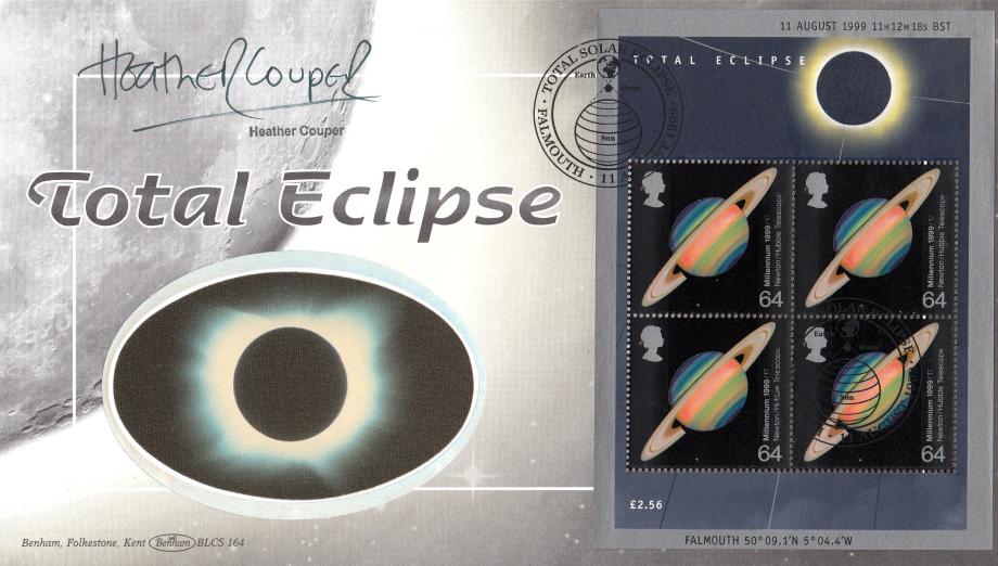 1999 (08) Eclipse Miniature Sheet - Benham BLCS 164 Official - Signed by Heather Couper