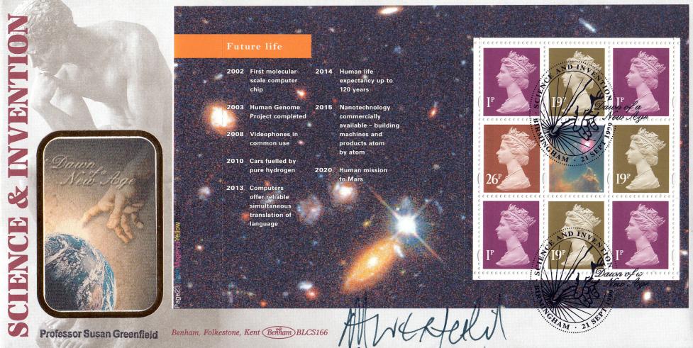 1999 (09) Science & Invention PSB (Future Life Pane) - Benham BLCS 166 Official - Signed by Professor Susan Greenfield