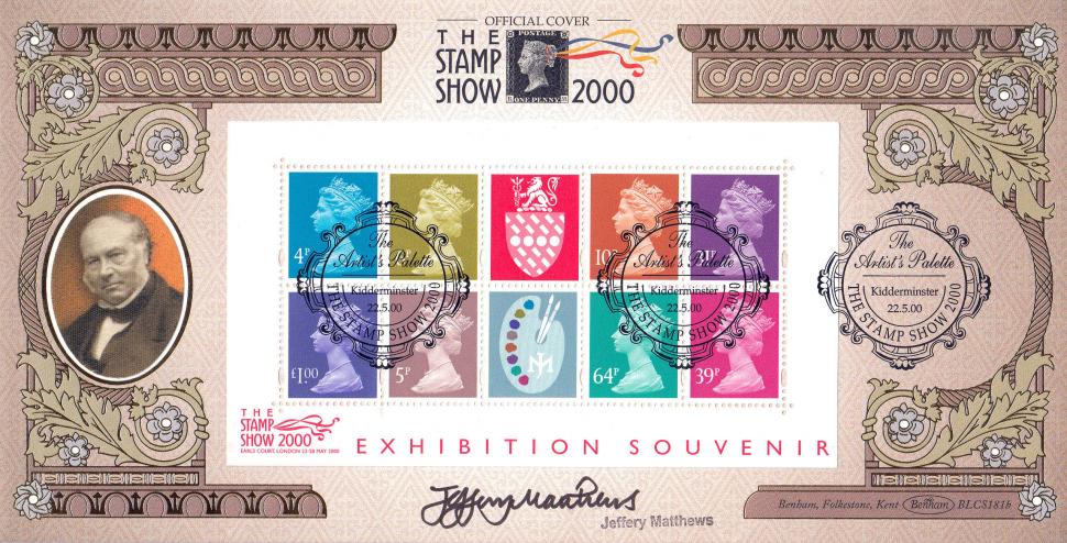 2000 (05) Matthews Artist Palette M/S - Benham BLCS 181 Official - Signed by Jeffery Matthews