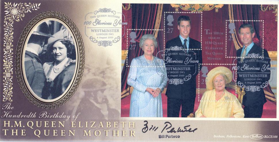 2000 (08) Queen Mother - Benham BLCS 188 Official - Signed by Bill Pertwee