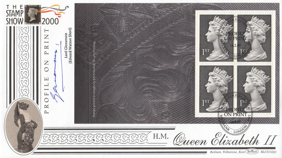 1999 (02) Profile On Print PSB (Intaglio Pane) - Benham BLCS 152 Official - Signed by Lord Glenamara