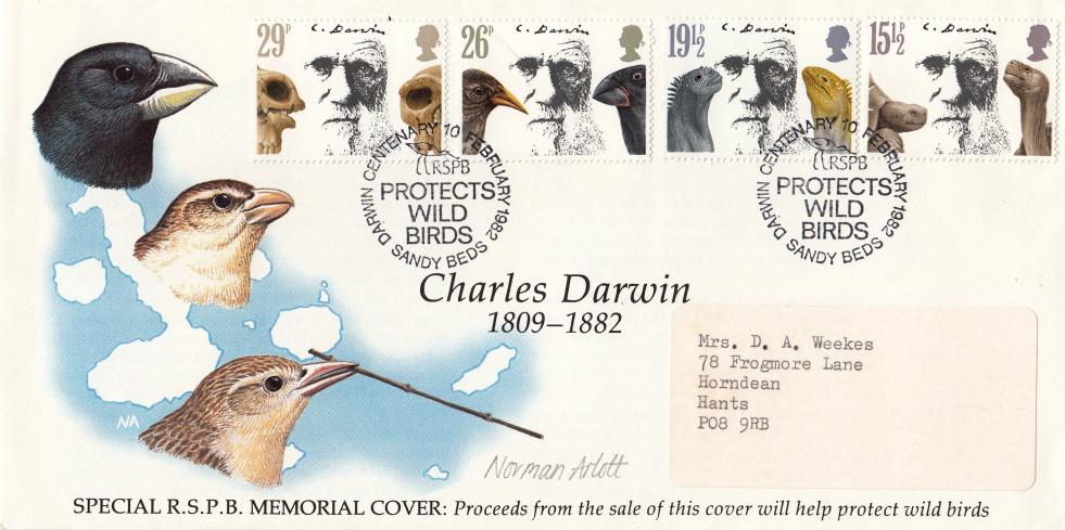 1982 (02) Charles Darwin - RSPB Official - Signed by Norman Arlott