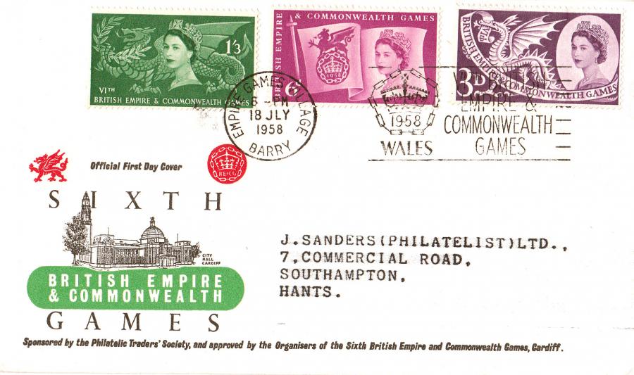 1958 (07) Commonwealth Games - PTS Games Cover - Barry, Empire & Commonwealth Games Slogan