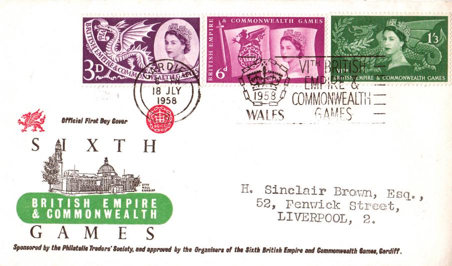 1958 (07) Commonwealth Games - PTS Games Cover - Cardiff, Empire & Commonwealth Games Slogan