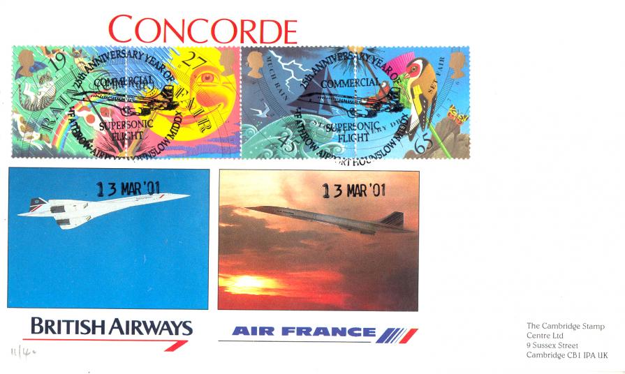2001 (03) Weather (Stamps) - Cambridge 'Concorde' Official