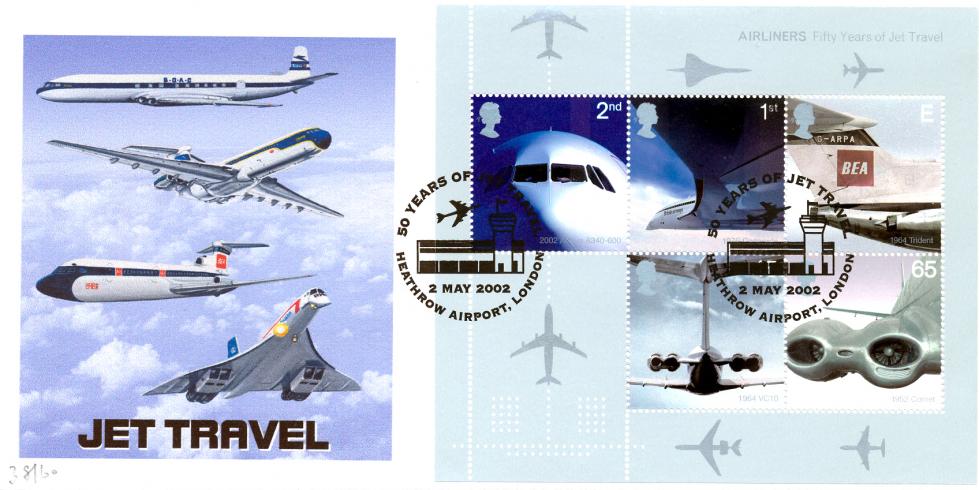 2002 (05) Airliners (M/S) - Cambridge ''Jet Travel' (4 Planes) Official