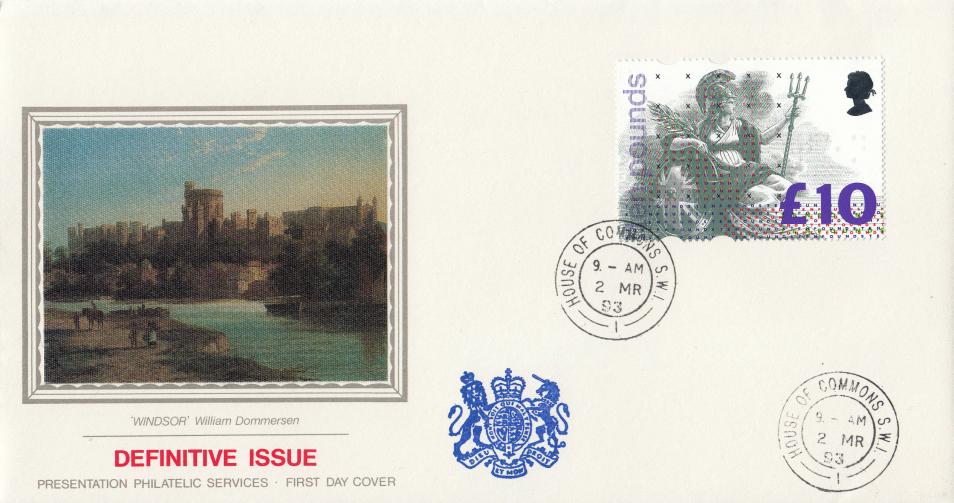 1993 (03) £10 Britannia - PPS Silk - House of Commons CDS