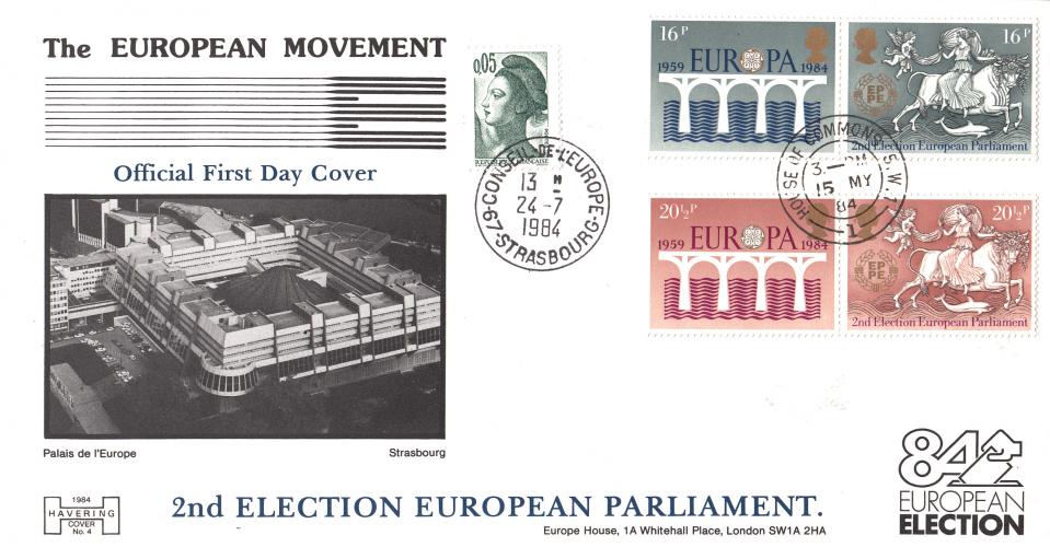 1984 (05) Europa - Havering Official's (PAIR) - House of Commons + House of Lords CDS's - DOUBLED in Strasbourg