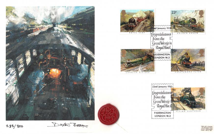 1985 (01) Trains - Fine Arts 'Great Western Royal Hotel' Official (With Seal)