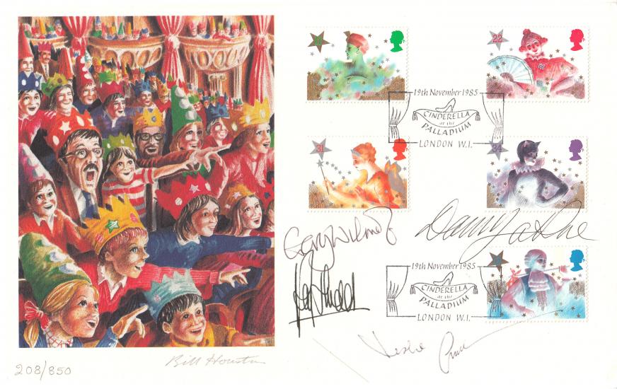 1985 (11) Christmas - Fine Arts Official - Multi Signed by Gary Wilmot, Danny La Rue, Roy Hudd, & Leslie Smith